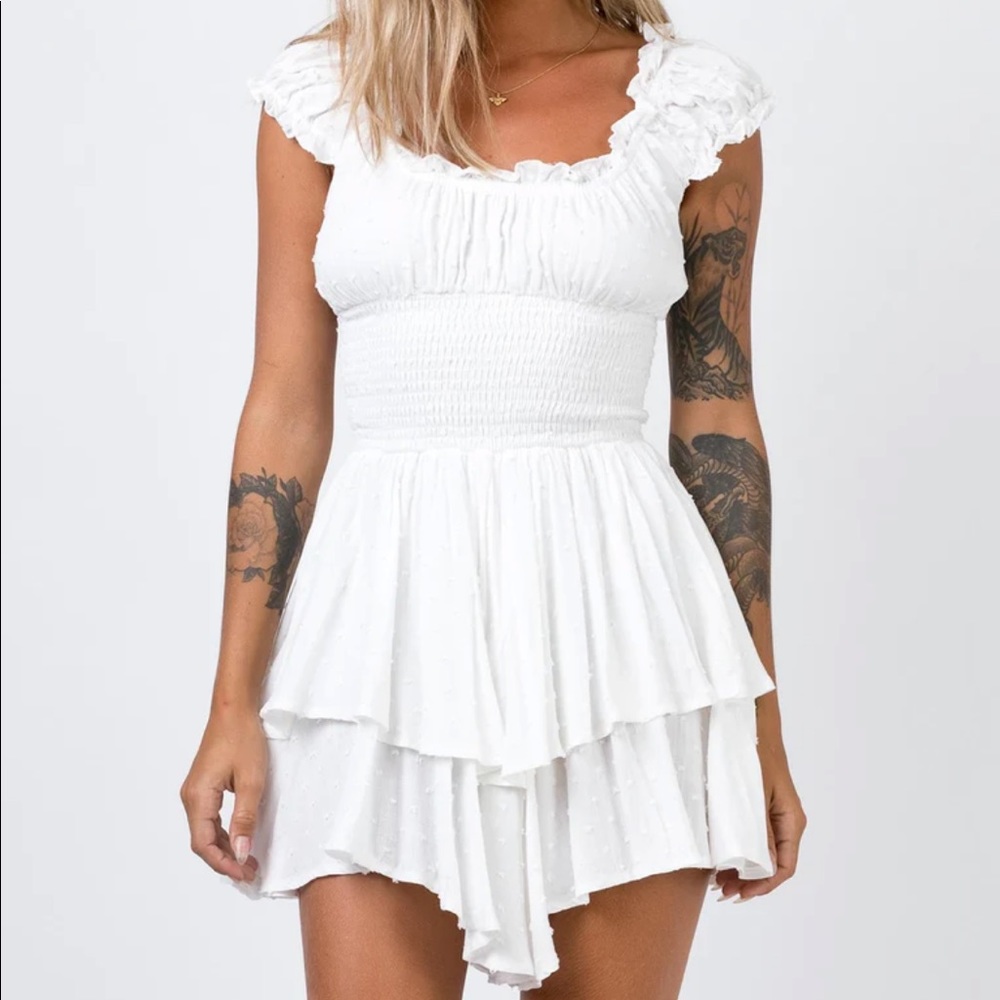 Princess Polly Love Galore White Romper Size 2